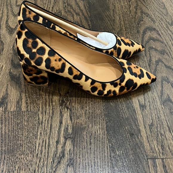 Jcrew Bryn leopard calf hair pointy-toe block heels - Picture 6 of 8